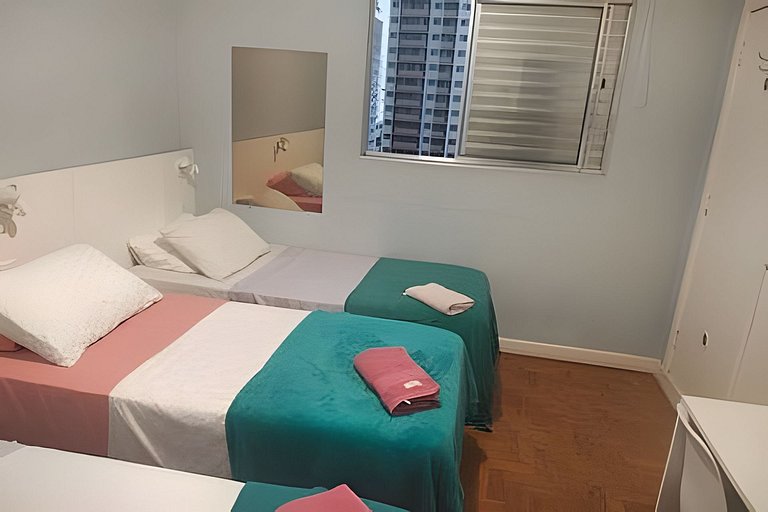Quarto quádruplo na Rua Augusta